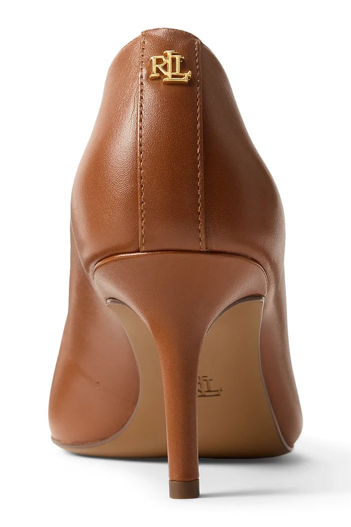 Kožne štikle Lauren Ralph Lauren Lanette smeđa 802P09031002.200