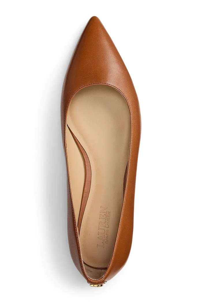 Obutev Usnjene balerinke Lauren Ralph Lauren Londyn 802P09039002.200 rjava