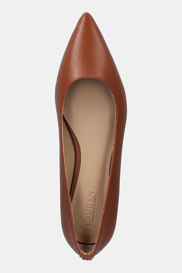 Kožené balerínky Lauren Ralph Lauren Londyn hnedá 802P09039002.200