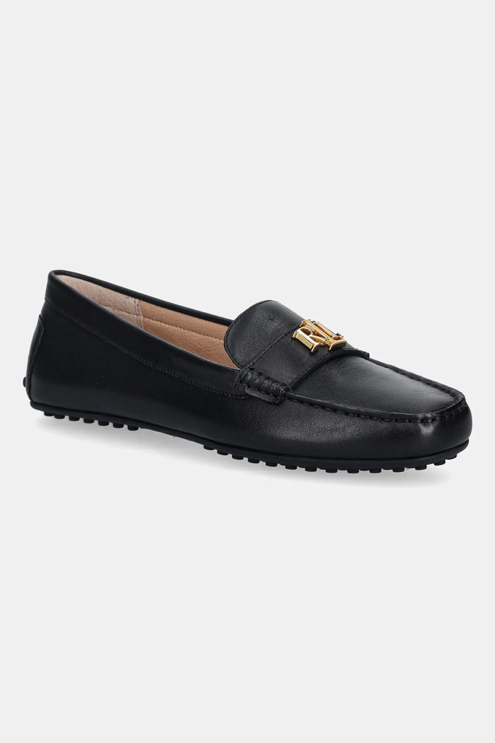 Kožené mokasíny Lauren Ralph Lauren Barnsbury přírodní kůže černá 802P09040001.001