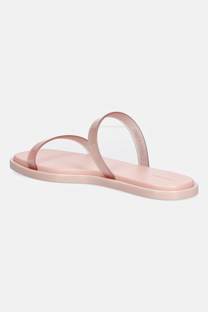 Obuv Calvin Klein šľapky dámske JELLY SNDL DOUB BAR SHINY ST TPU HW0HW02963 ružová