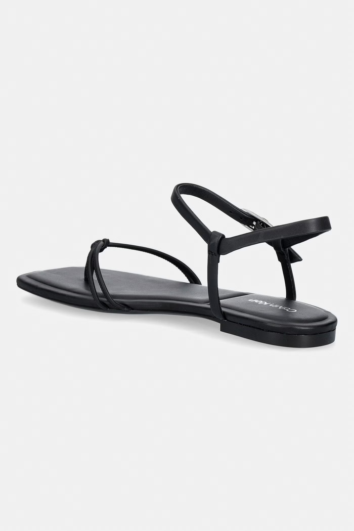 Obuv Calvin Klein sandále dámske SQUARE FLAT SANDAL STRAP LTH HW0HW02863 čierna