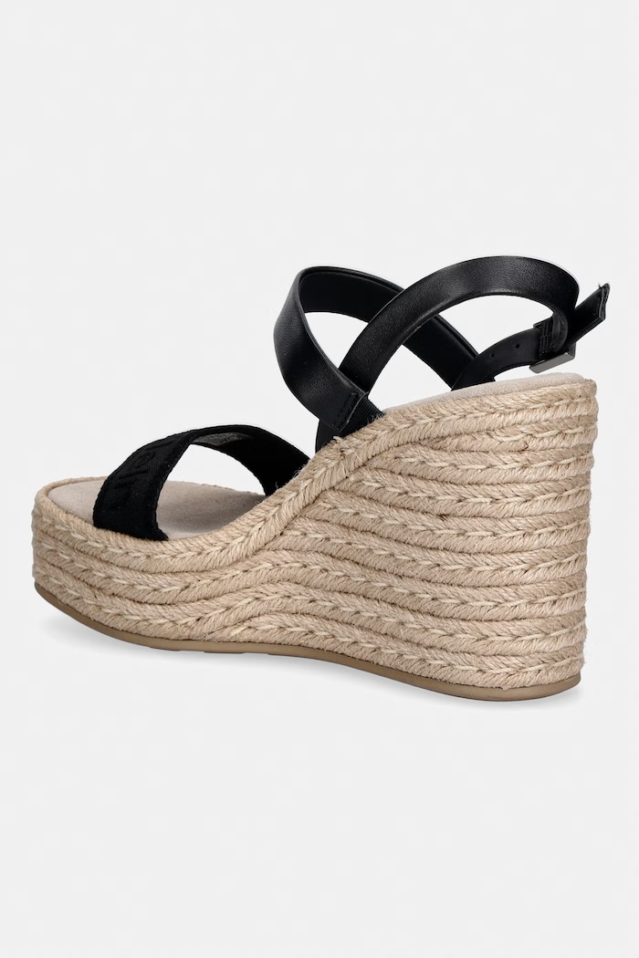 Obuv Calvin Klein sandále na platforme po celej dĺžke WEDGE ESPAD 70 WEBBING LTH HW0HW02901 čierna