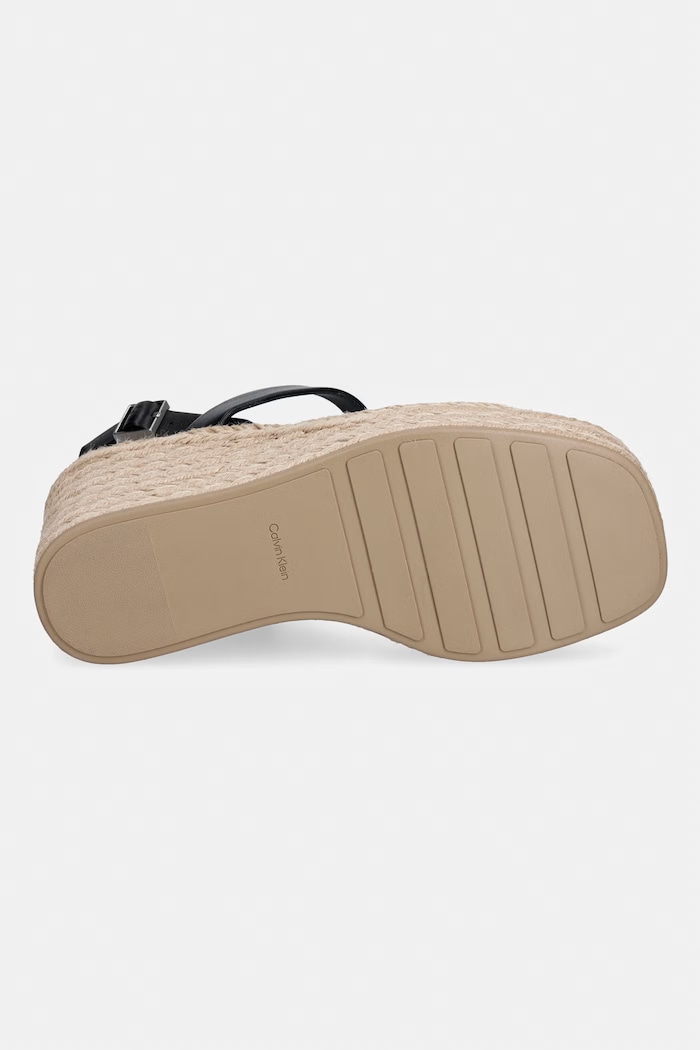 Calvin Klein sandále na platforme po celej dĺžke WEDGE ESPAD 70 WEBBING LTH HW0HW02901 čierna