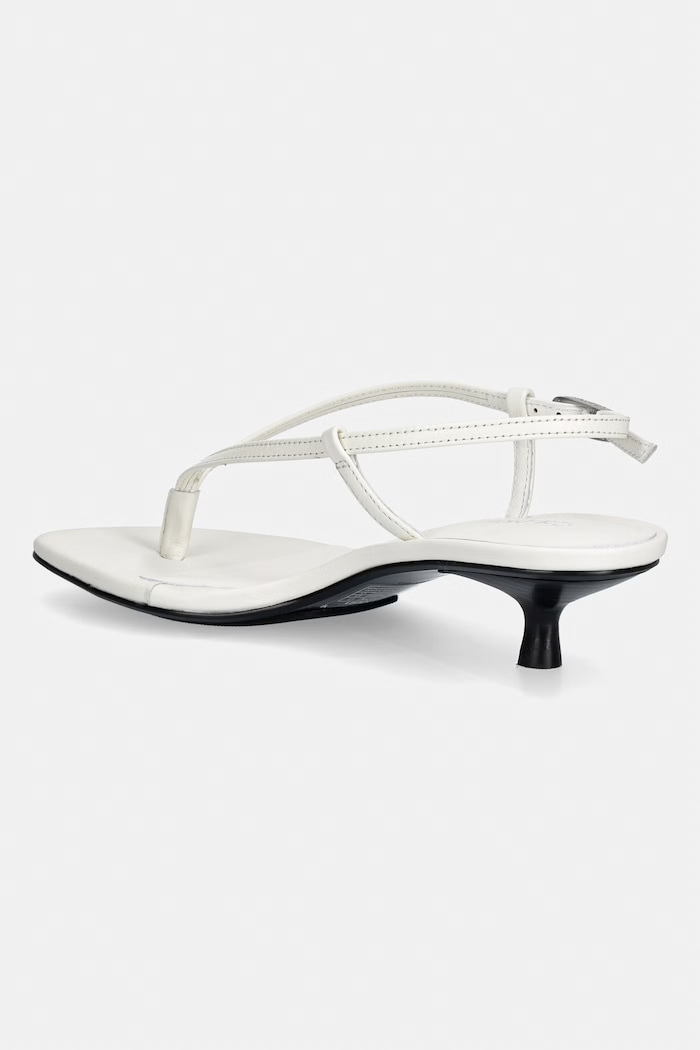 Încălțăminte Calvin Klein sandale din piele KITT HEEL SNDL STRAPPY SLING LTH HW0HW02918 bej