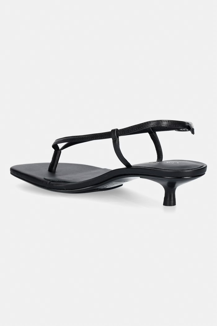 Obuv Calvin Klein sandále kožené KITT HEEL SNDL STRAPPY SLING LTH HW0HW02918 čierna