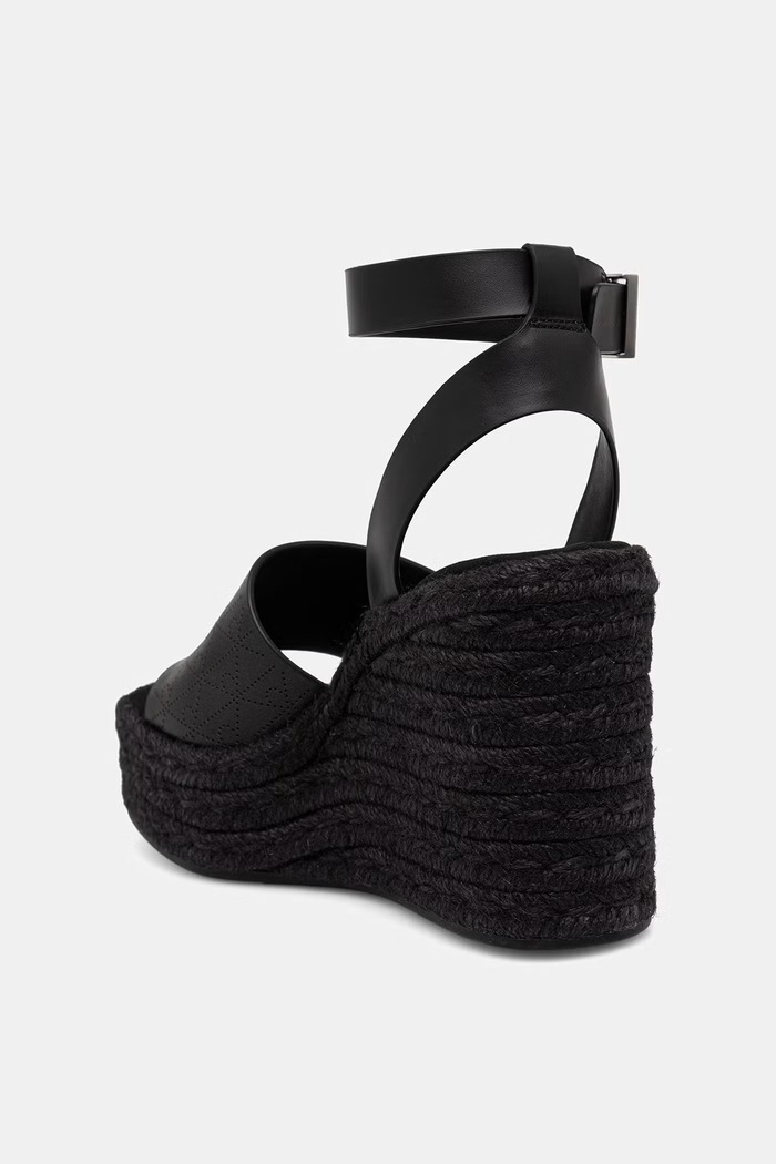 Obuwie Calvin Klein sandały WEDGE ESPAD 70 AOP LTH HW0HW03138 czarny