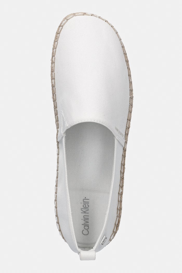Calvin Klein espadrilky dámske OBLIQUE ESPADRILLE CANVAS biela HW0HW02931