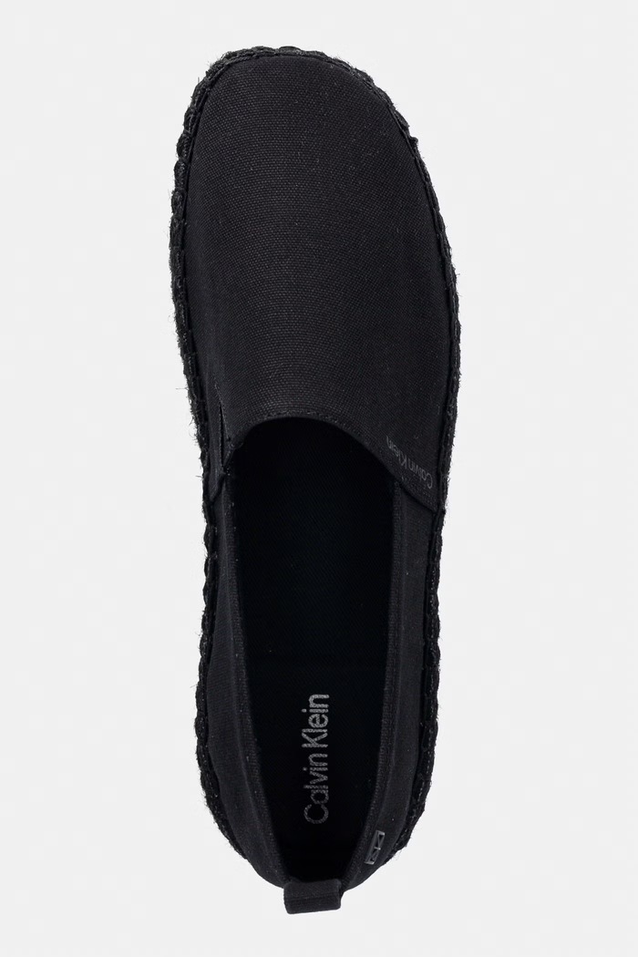Calvin Klein espadrilky dámske OBLIQUE ESPADRILLE CANVAS čierna HW0HW02931