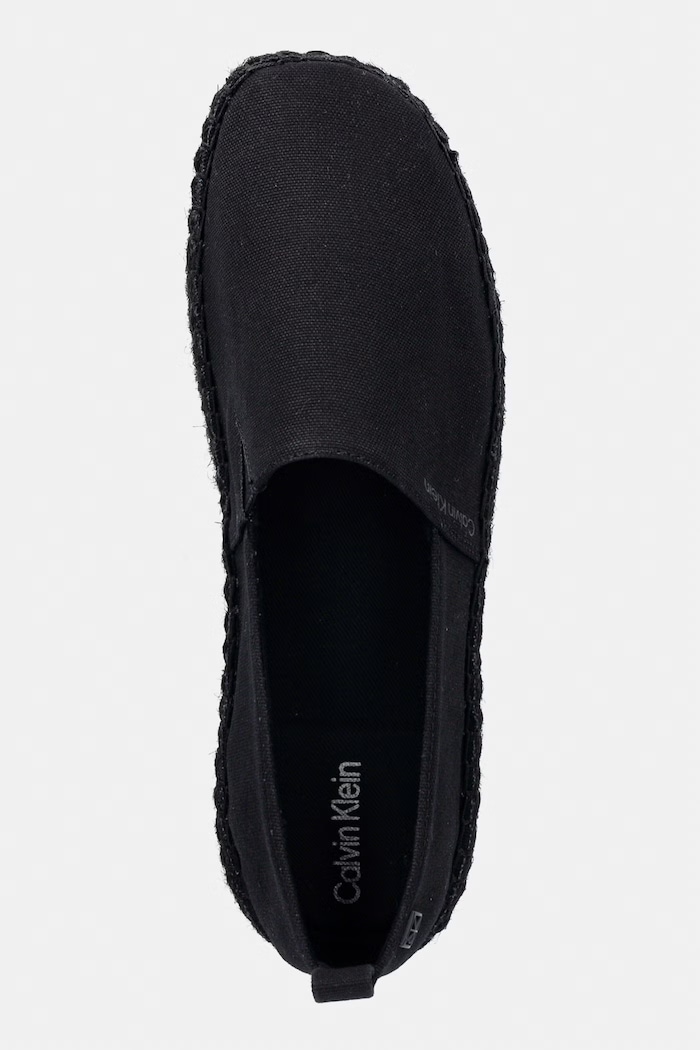 Calvin Klein espadrilky dámske OBLIQUE ESPADRILLE CANVAS čierna HW0HW02931