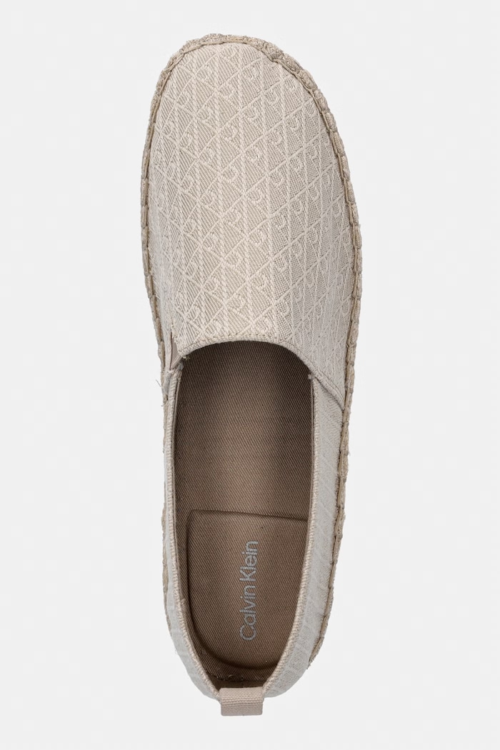 Calvin Klein espadrilky dámske OBLIQUE ESPADRILLE AOP béžová HW0HW02933