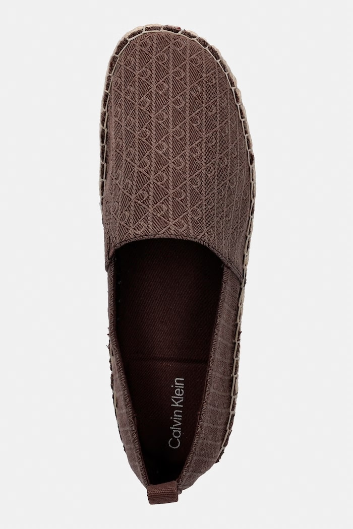 Calvin Klein espadrile pentru femei OBLIQUE ESPADRILLE AOP maro HW0HW02933