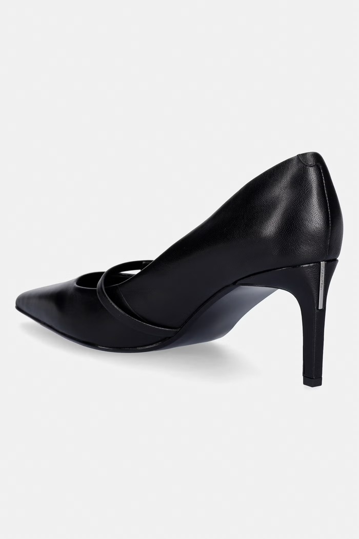 Boty Calvin Klein Lodičky kožené ESS STILETTO 70 MJ LTH HDW HW0HW02952 černá