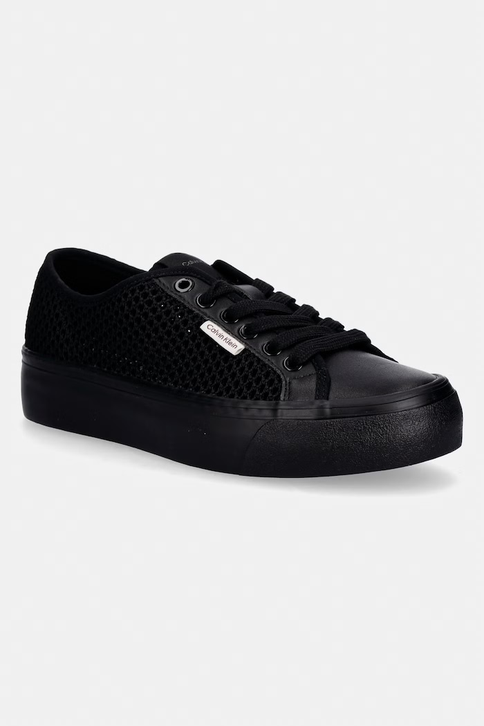 Calvin Klein VULC FLATF LACE UP LIN MESH dámske tenisky čierna HW0HW02971
