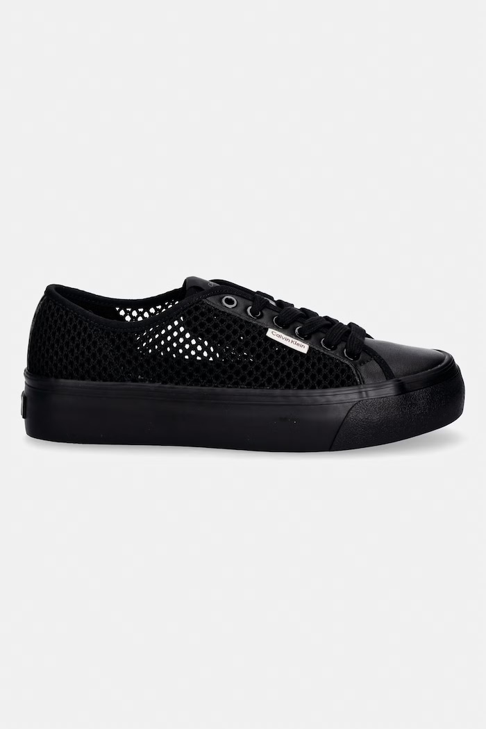 Calvin Klein VULC FLATF LACE UP LIN MESH dámske tenisky HW0HW02971 čierna SS26