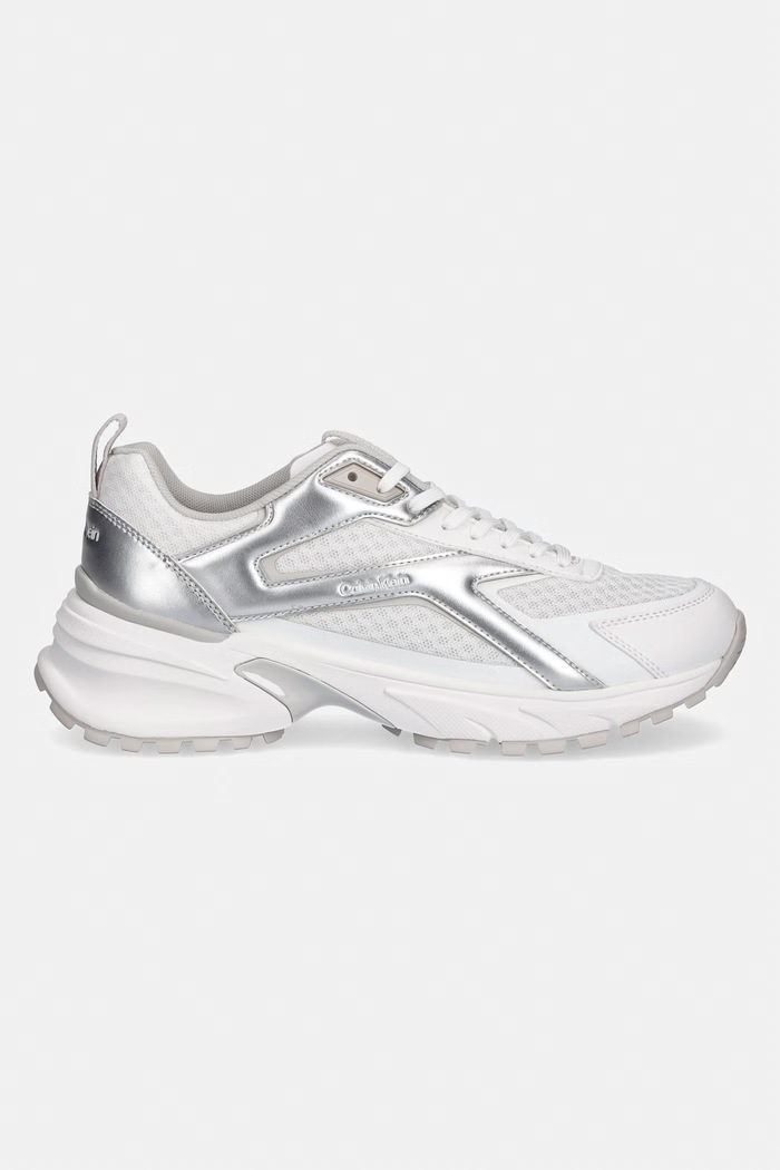 Calvin Klein HIKE RUN CKSTRIPE MESH MET sneakers pentru femei HW0HW03140 alb SS26