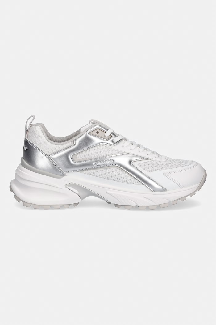 Calvin Klein HIKE RUN CKSTRIPE MESH MET sneakers pentru femei HW0HW03140 alb SS26