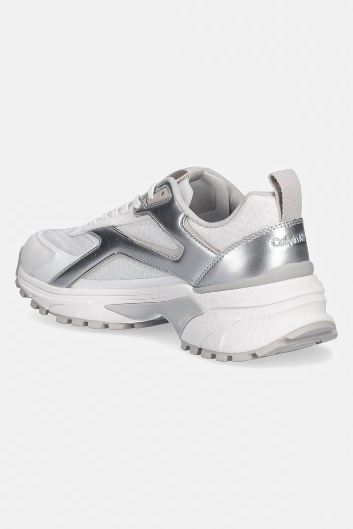 Încălțăminte Calvin Klein HIKE RUN CKSTRIPE MESH MET sneakers pentru femei HW0HW03140 alb