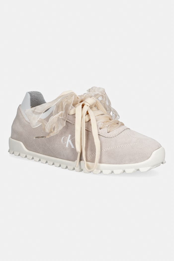 Calvin Klein LOW PROFILE RUN MG SUE DB LACES dámske tenisky béžová HW0HW03150