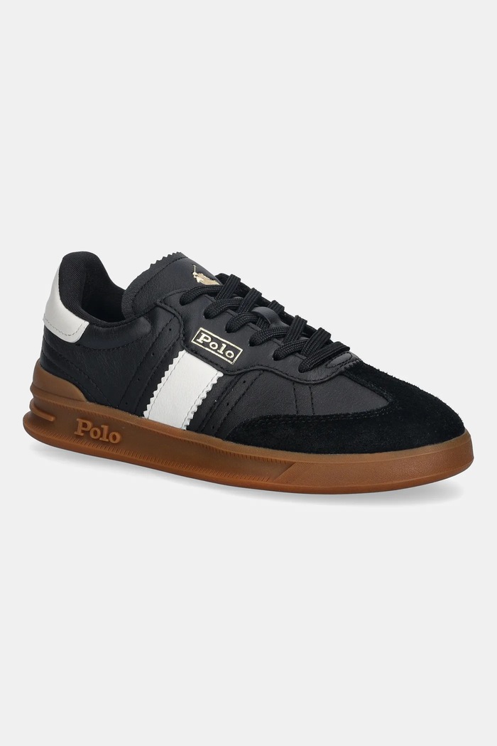 Kožené tenisky Polo Ralph Lauren Heritage Aera přírodní kůže černá 804956688008.001