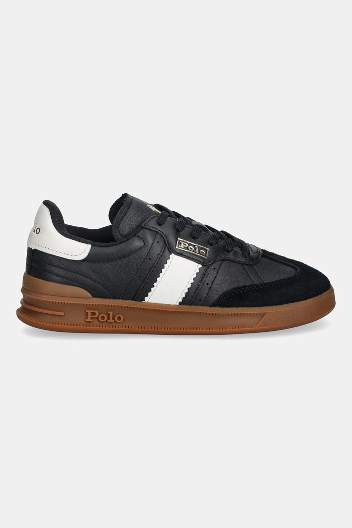 Kožené tenisky Polo Ralph Lauren Heritage Aera 804956688008.001 černá SS26
