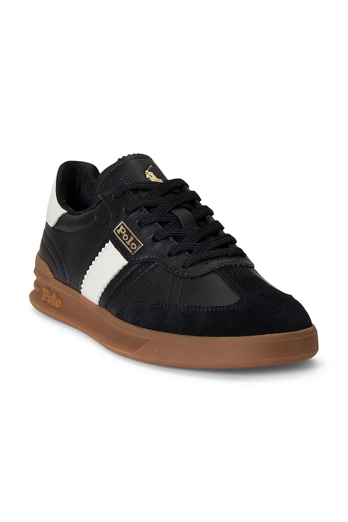 Polo Ralph Lauren sneakersy skórzane Heritage Aera 804956688008.001 czarny SS26