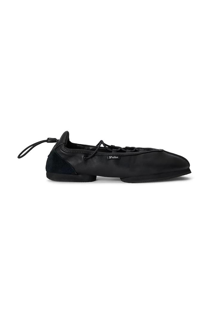 Polo Ralph Lauren leather ballet flats Ballerina Lace Up black 804P08221001
