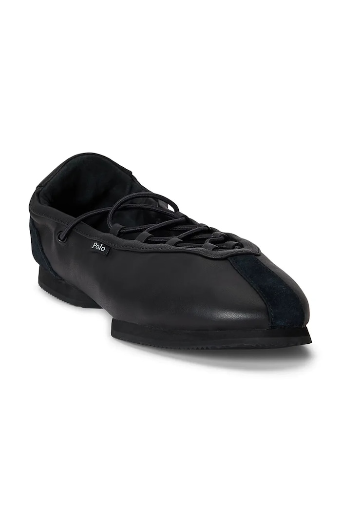 Polo Ralph Lauren leather ballet flats Ballerina Lace Up 804P08221001 black SS26