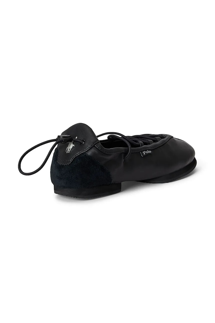 Shoes Polo Ralph Lauren leather ballet flats Ballerina Lace Up 804P08221001 black