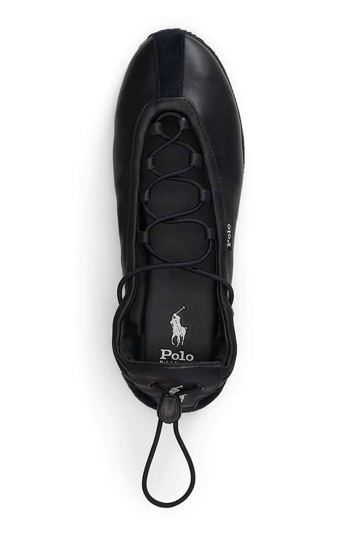 Polo Ralph Lauren leather ballet flats Ballerina Lace Up black 804P08221001