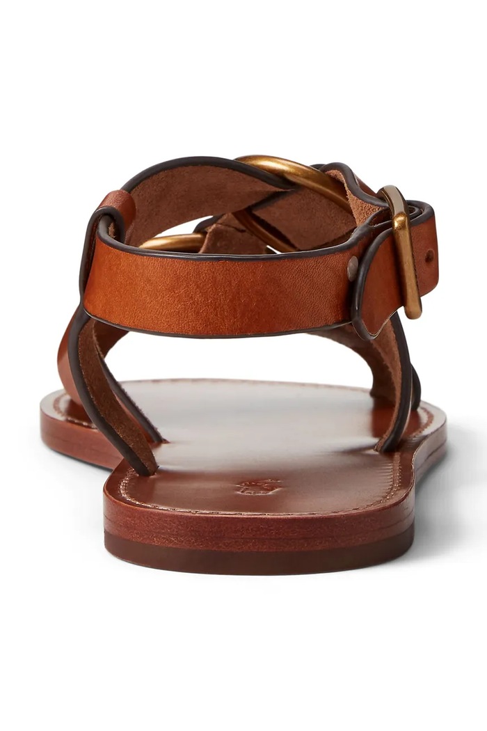 Boty Kožené sandály Polo Ralph Lauren Plo Rng Sandal 818923266001.200 hnědá