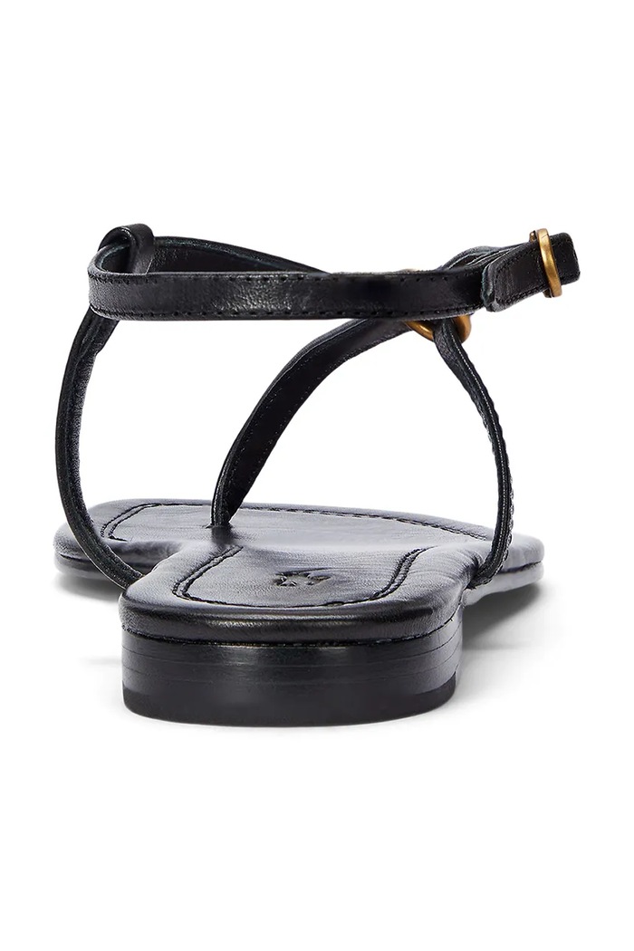Cipők Polo Ralph Lauren bőr szandál Plo Rng Br Sandal 818932586002.001 fekete