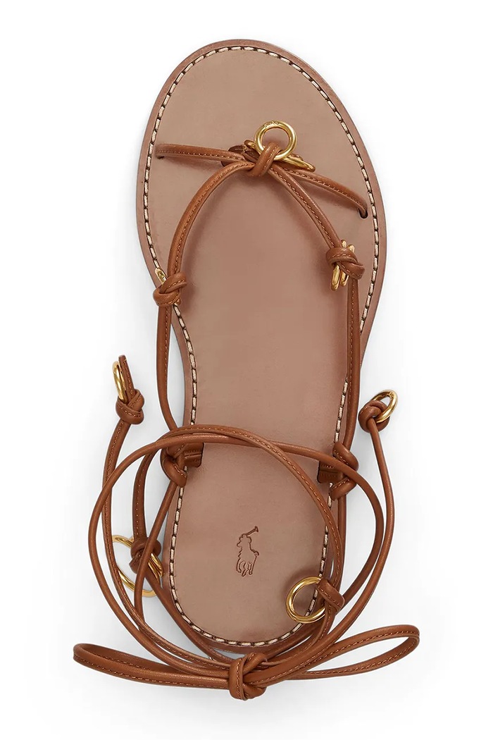 Obuwie Polo Ralph Lauren sandały skórzane Rng Wrp Sandal 818P08376001.200 brązowy