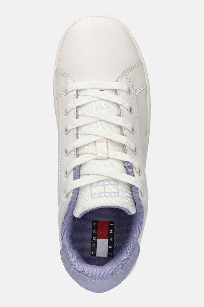 Tommy Jeans bőr sportcipő TJW FLATFORM ESS MU fehér EN0EN02918