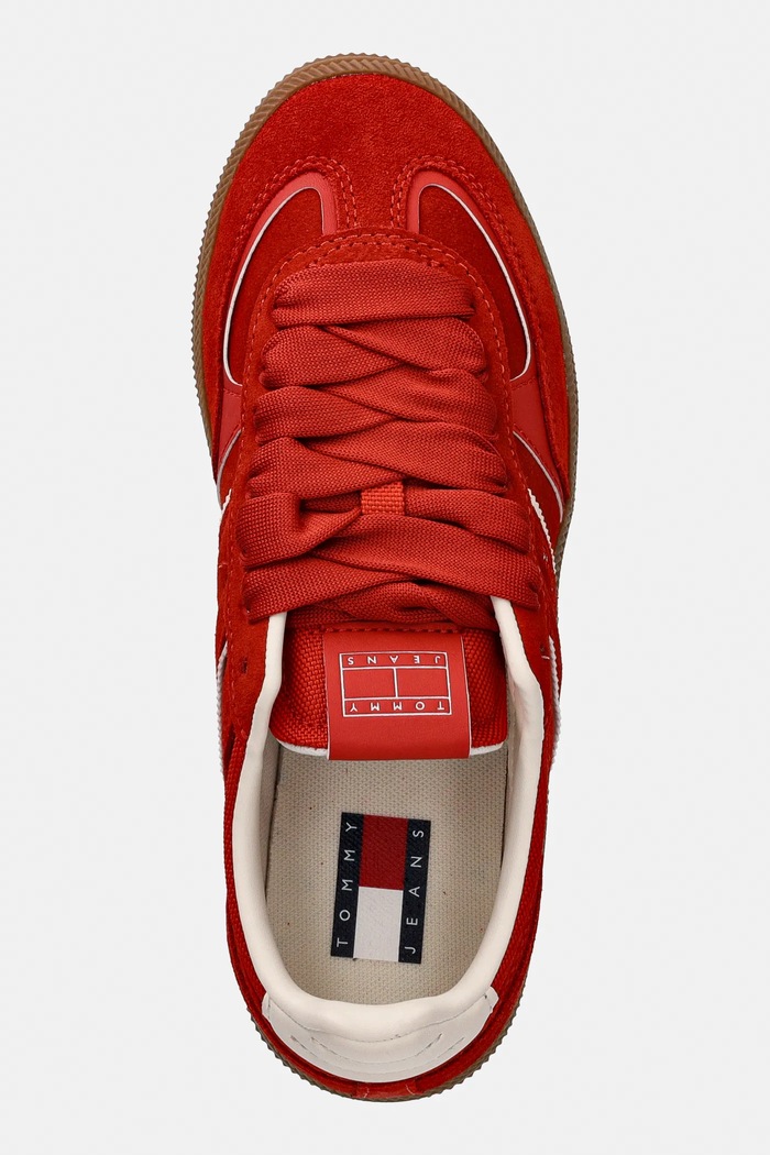 Tenisice od brušene kože Tommy Jeans THE GREENWICH EDGE SUEDE crvena EN0EN02924