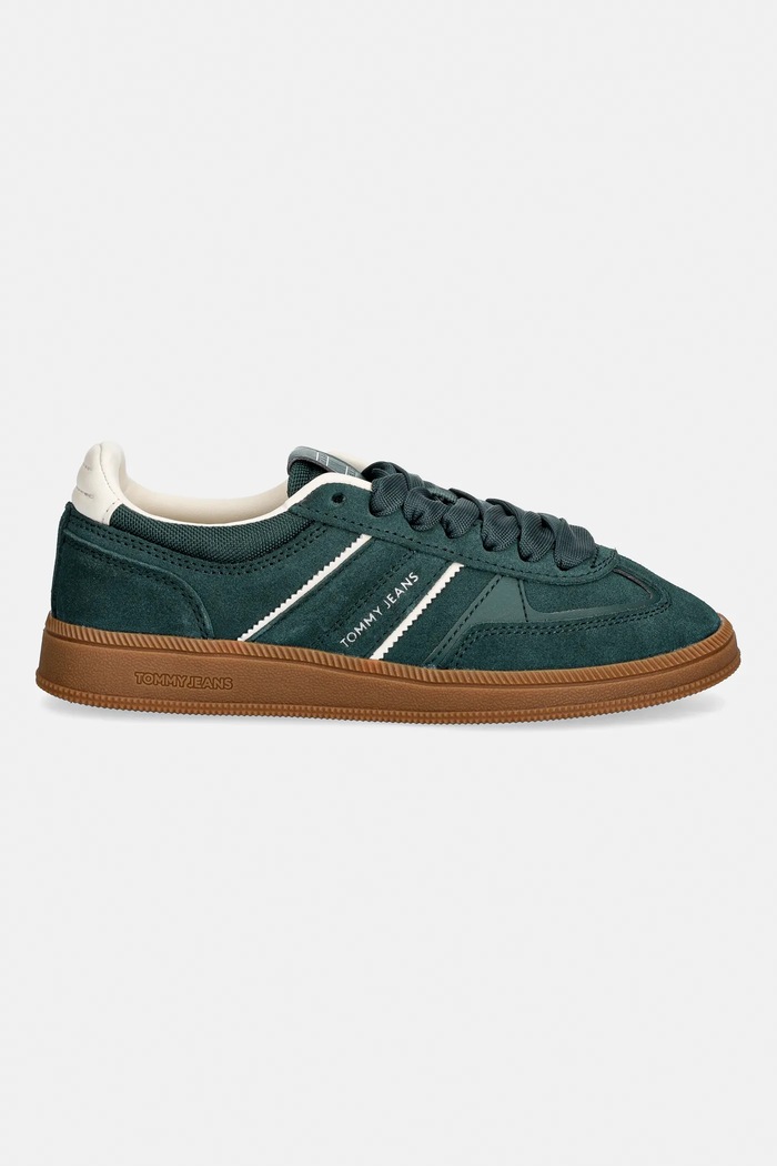 Superge iz semiša Tommy Jeans THE GREENWICH EDGE SUEDE EN0EN02924 zelena SS26