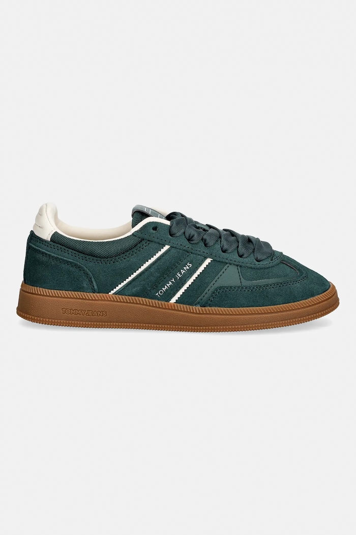 Superge iz semiša Tommy Jeans THE GREENWICH EDGE SUEDE EN0EN02924 zelena SS26