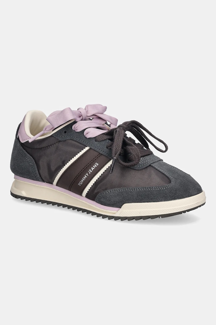 Tenisky Tommy Jeans TJW LOW PROFILE RUNNER semišová kůže hnědá EN0EN02927