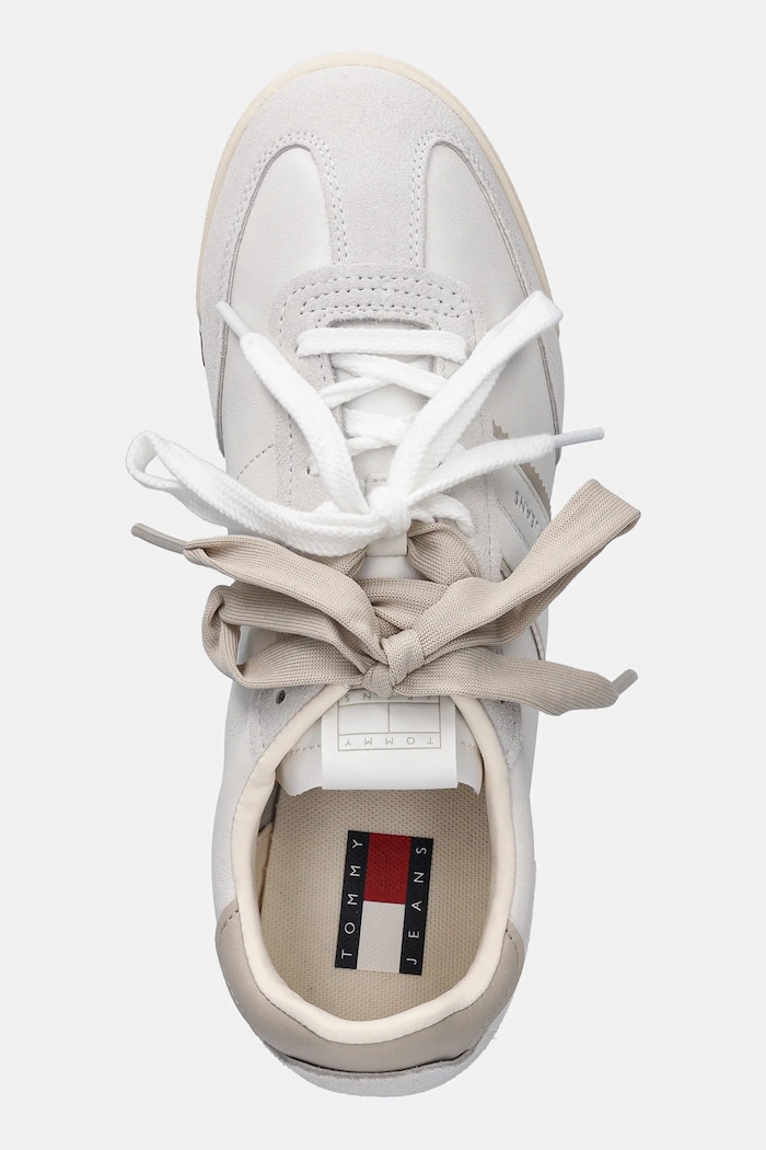 Kožené tenisky Tommy Jeans TJW LOW PROFILE RUNNER LTHR MIX béžová EN0EN03001