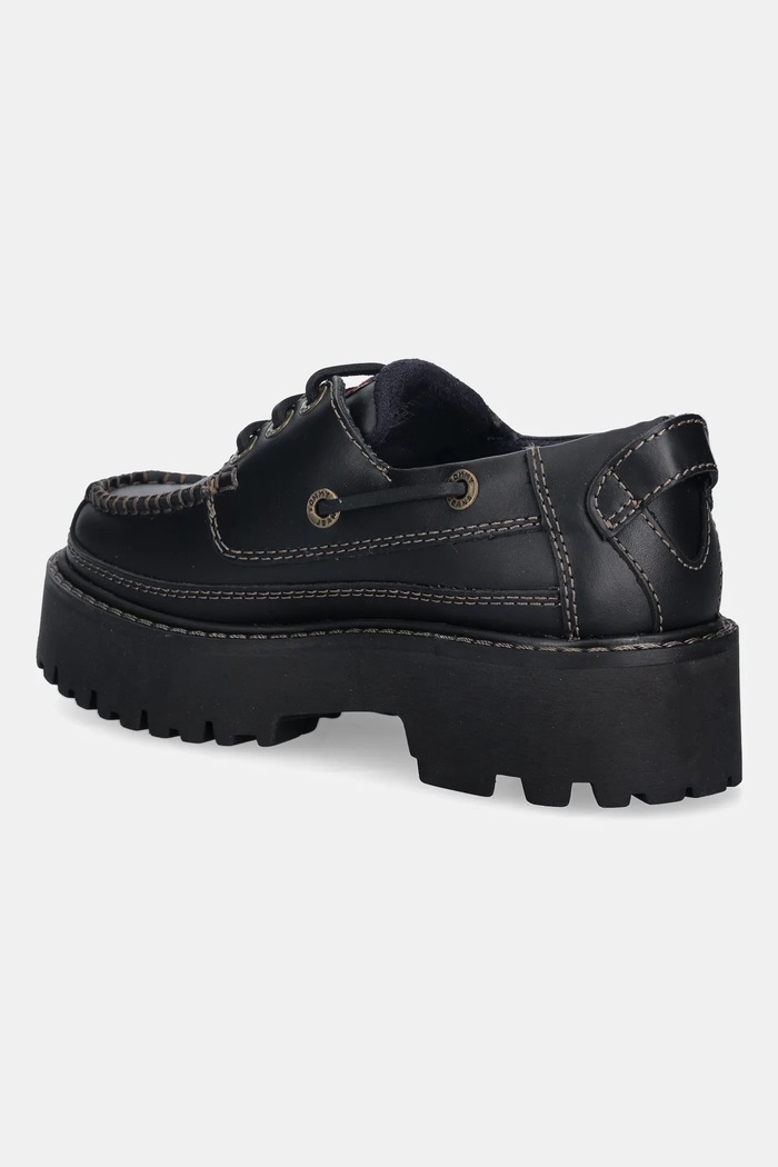 Obutev Usnjeni polškornji Tommy Hilfiger ARCHIVE 01 BOAT SHOE LEATHER EN0EN03003 črna