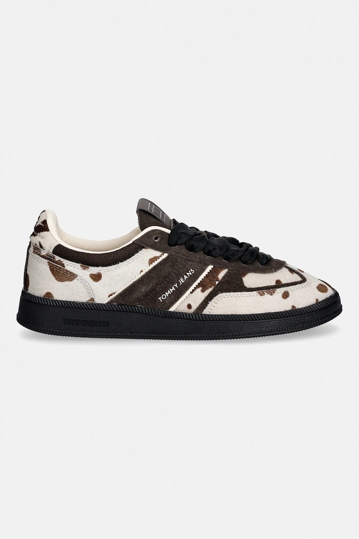 Tommy Jeans bőr sportcipő THE GREENWICH EDGE CALF HAIR EN0EN03007 barna SS26
