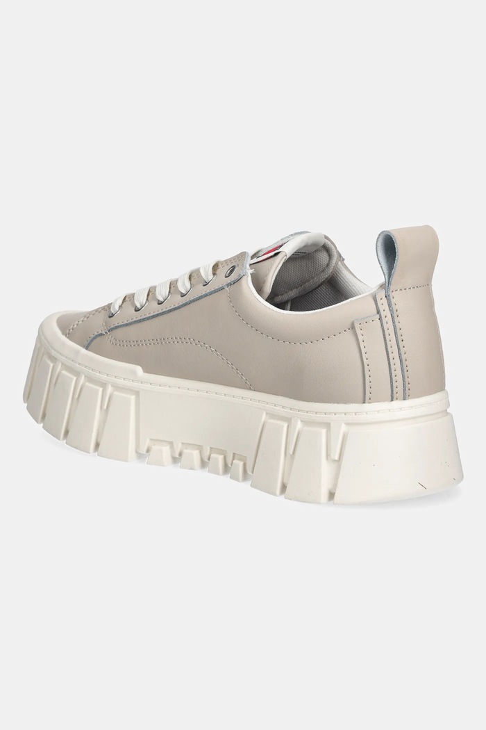 Obuwie Tommy Jeans sneakersy skórzane TJW VULC FLATFORM LEATHER EN0EN03008 beżowy