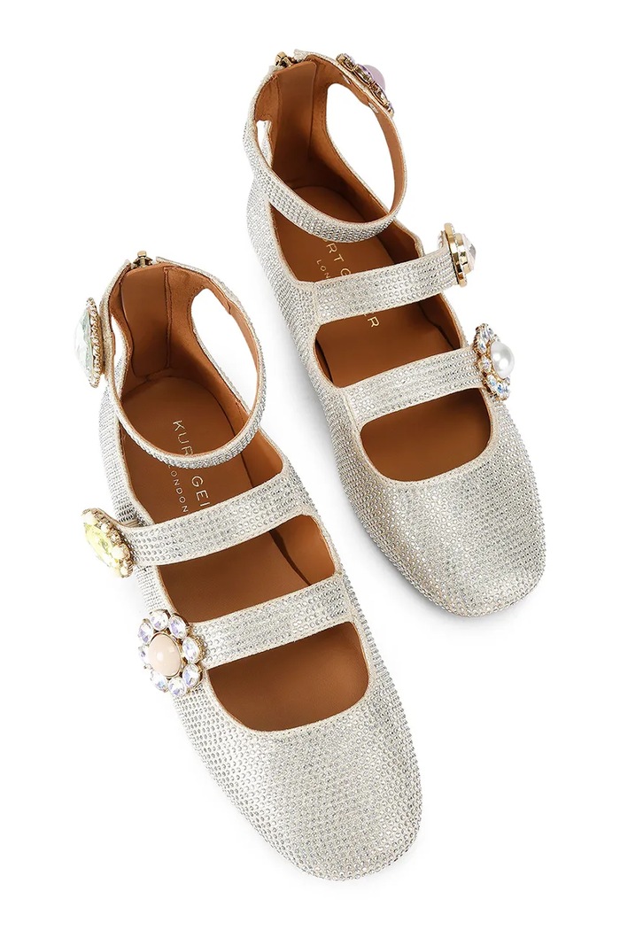 Kurt Geiger London baleriny Ornate Gladiator Ballet 5384614069 srebrny SS26
