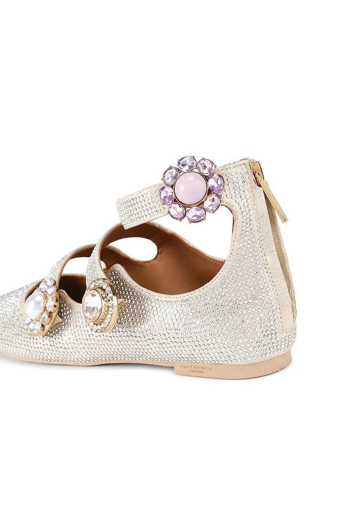 Kurt Geiger London baleriny Ornate Gladiator Ballet srebrny 5384614069
