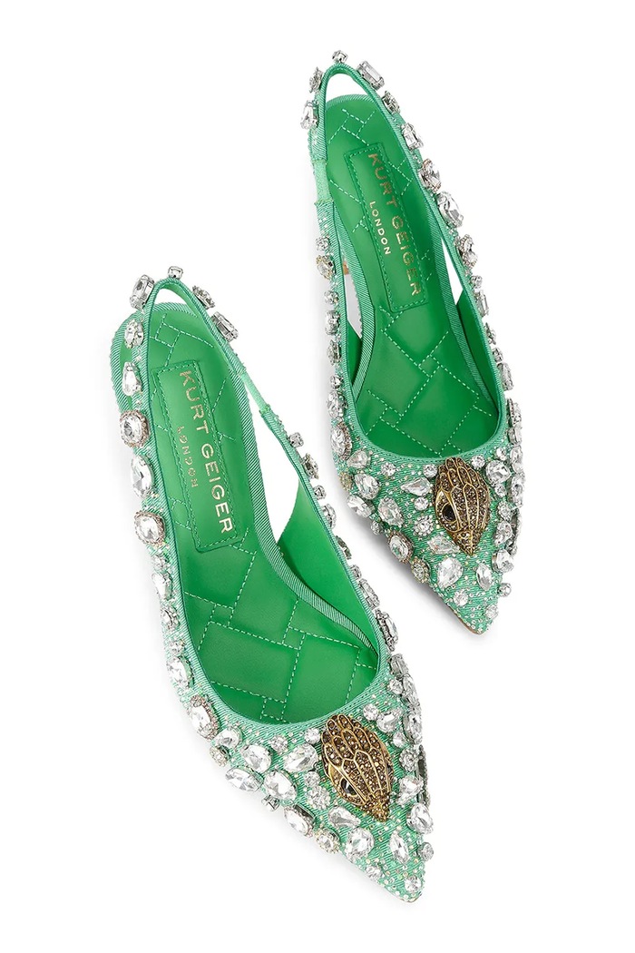 Kurt Geiger London tűsarkú Belgravia C High Sling 5385873609 zöld SS26