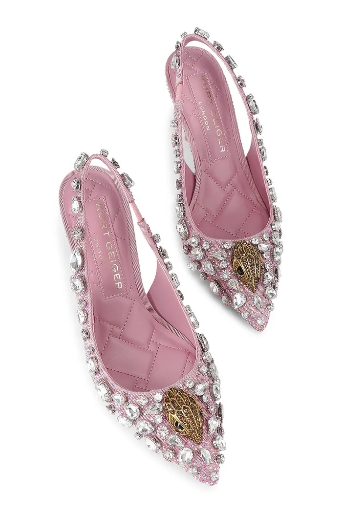 Kurt Geiger London szpilki Belgravia C High Sling 5385853609 różowy SS26