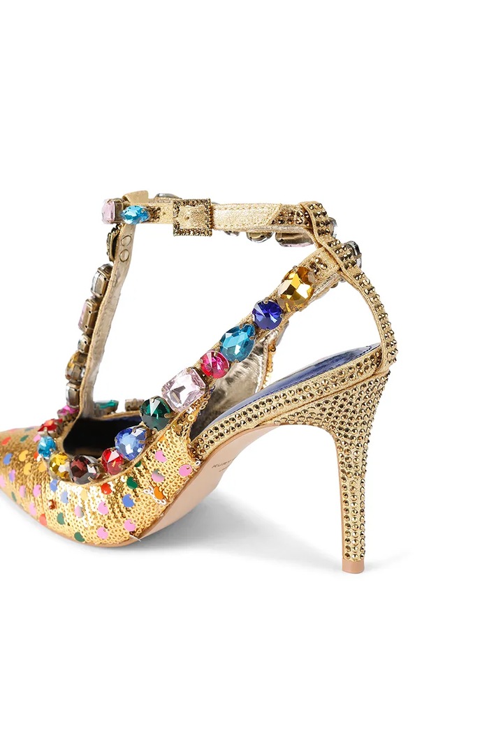 Kurt Geiger London pantofi cu toc Belgravia C T-Bar Court aur 5385766779
