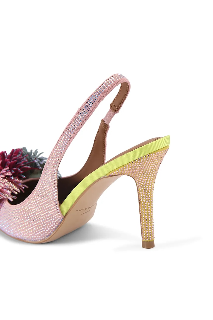 Kurt Geiger London sztyblety zamszowe Pom Pom Sling różowy 5385999209