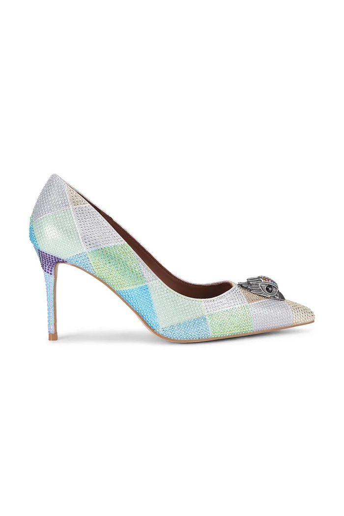 Kurt Geiger London szpilki skórzane Belgravia Eagle Court szpilka srebrny 3939999609