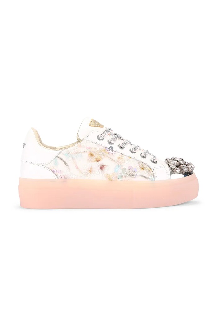 Tenisky Kurt Geiger London Crystal Toecap Cupsole přírodní kůže bílá 5374319189
